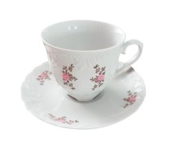 Cmielow, rococo dekor, skodelica s podstavkom za čaj/belo kavo, 250 ml, 1 kos